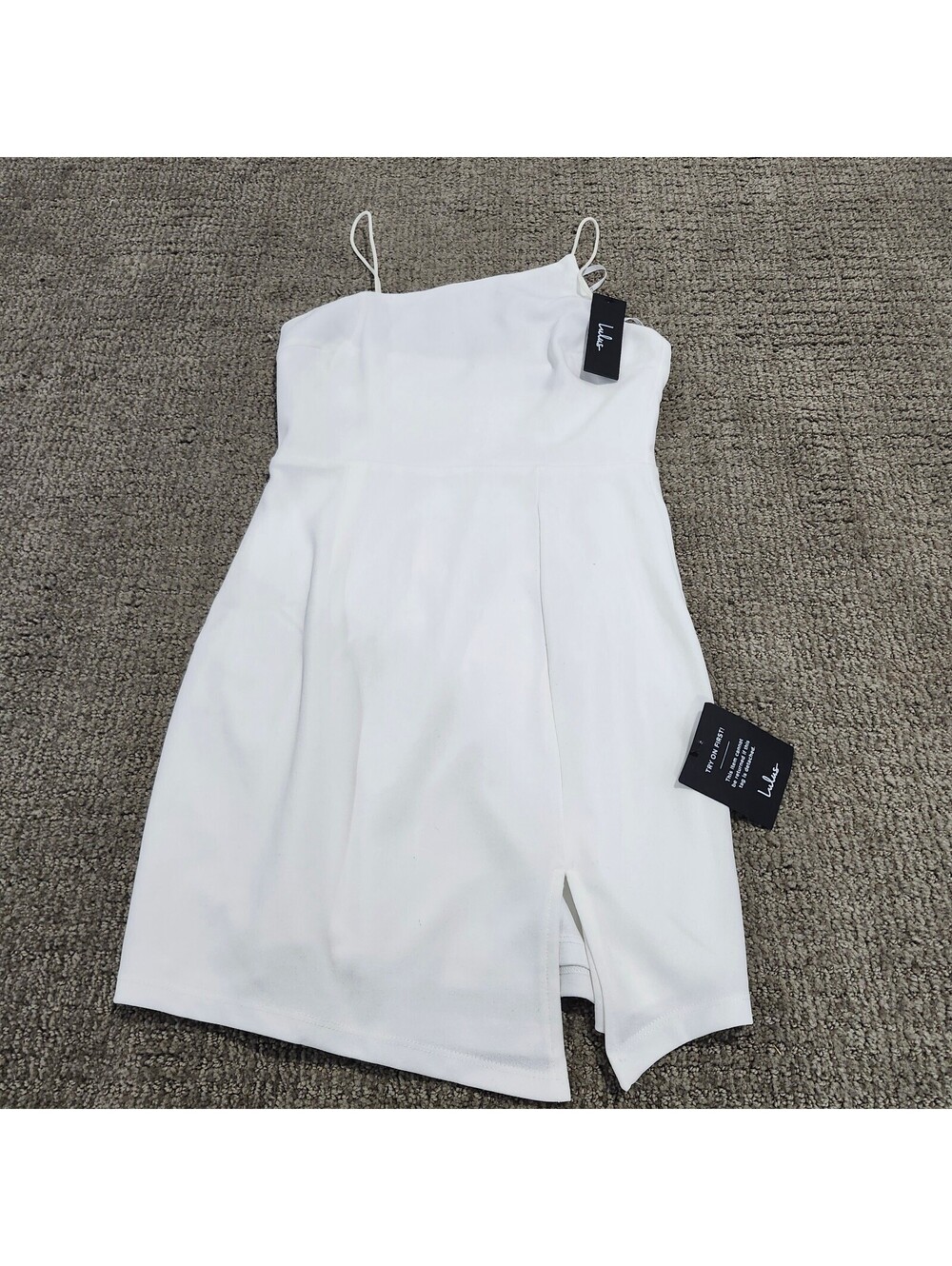 Lulus White Sleeveless Mini Dress with Slit Size Small NWT